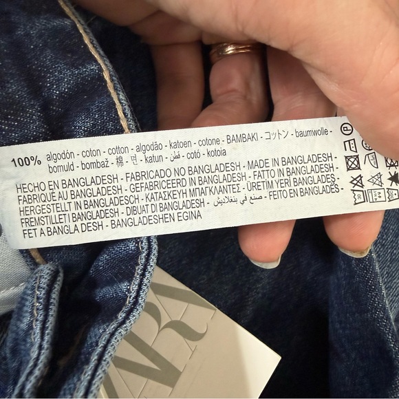Zara Women Flare Leg Jeans Size 2 High Rise Dark Wash Festival Bohemian NWT - Picture 12 of 14